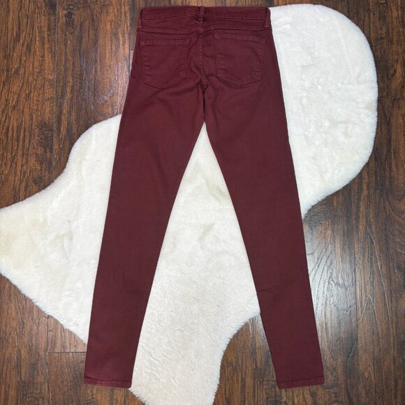 Fling Monkey Skinny Jeans 27 Burgundy Low-Rise Stretch Denim Jegging Women's - Picture 4 of 12
